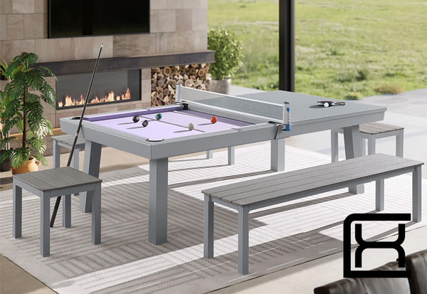 Alfresco Outdoor Pool Table - Grey - Excellence Billiards NZL