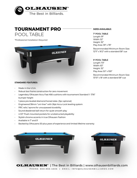 Tournament Pro - Excellence Billiards NZL