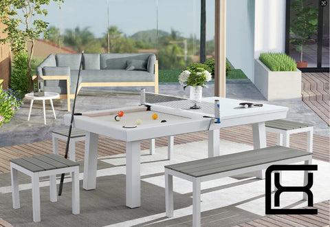 Alfresco - Outdoor Pool Table - White - Excellence Billiards NZL