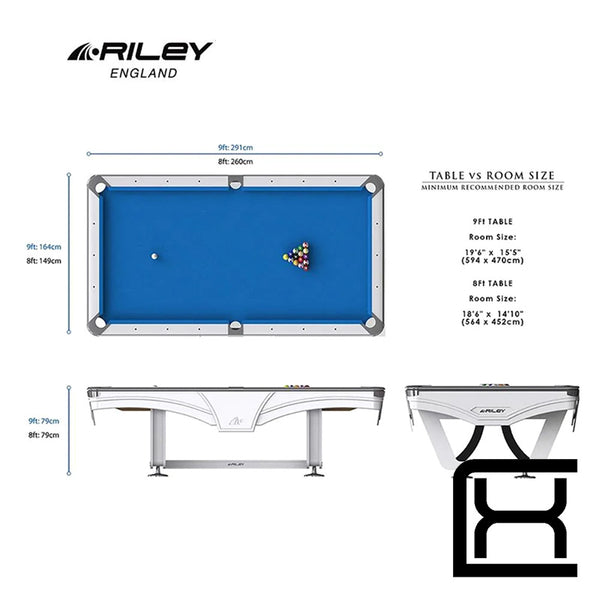 Riley Pool Table - Ray Tournament (Black) - Excellence Billiards NZL