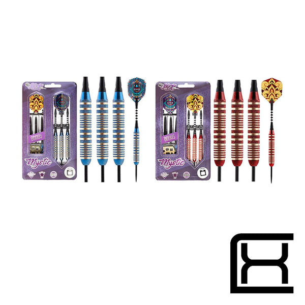 SHOT Mystic Steel Tip Dart Set (Red/Blue) - Excellence Billiards NZL
