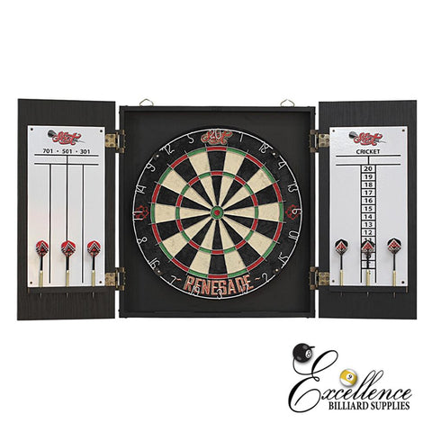 SHOT Renegade Dart Board + Cabinet set - Excellence Billiards NZL