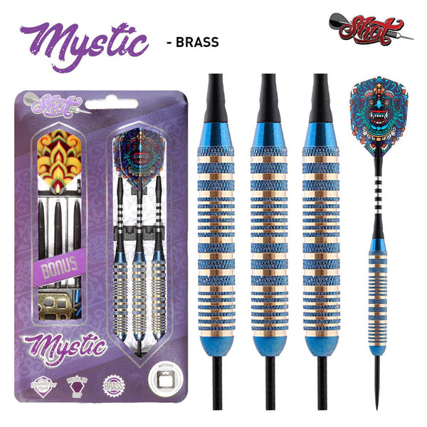 SHOT Mystic Steel Tip Dart Set (Red/Blue) - Excellence Billiards NZL