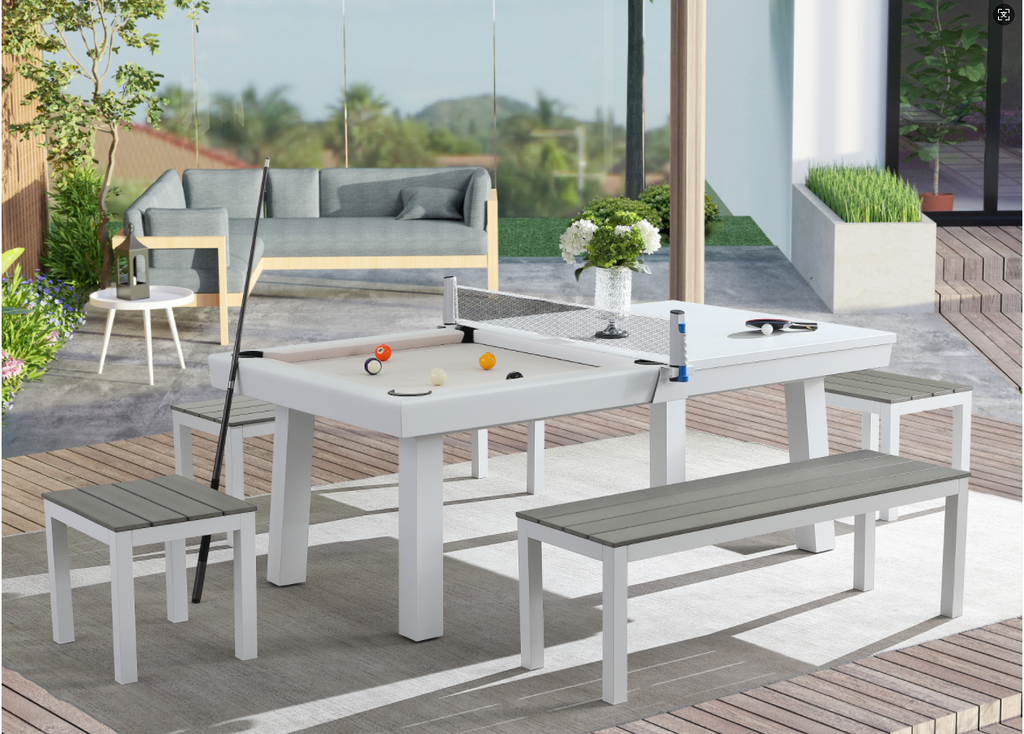 Alfresco - Outdoor Pool Table - White