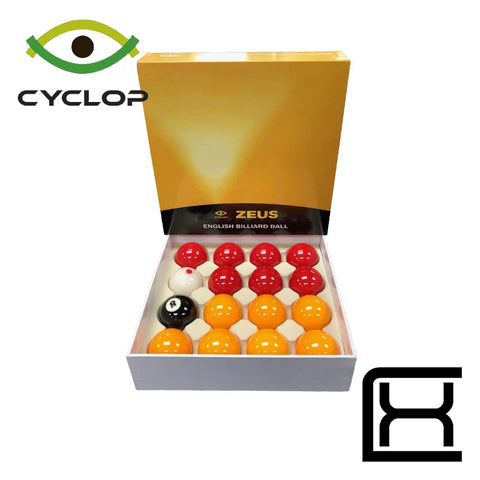 Cyclop Zeus English Pool Balls - Yellow Reds - Excellence Billiards NZL