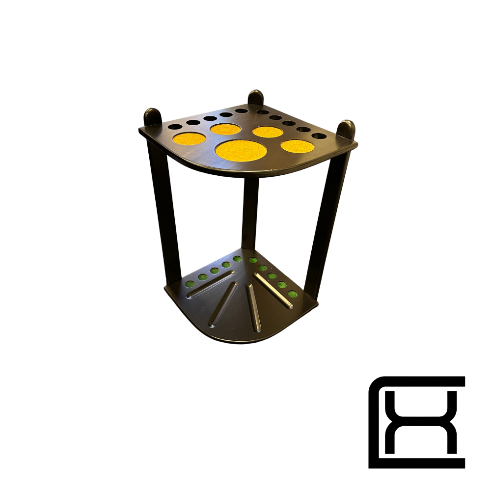 Black Wooden Floor Rack - 10 Hole