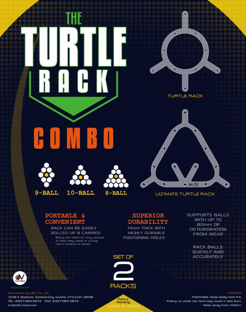 Turtle Rack Sheet - Combo - Excellence Billiards NZL